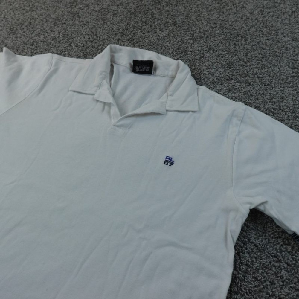 VTG Ralph Lauren Polo Shirt Mens M White Johnny Collar Golf Casual Preppy USA